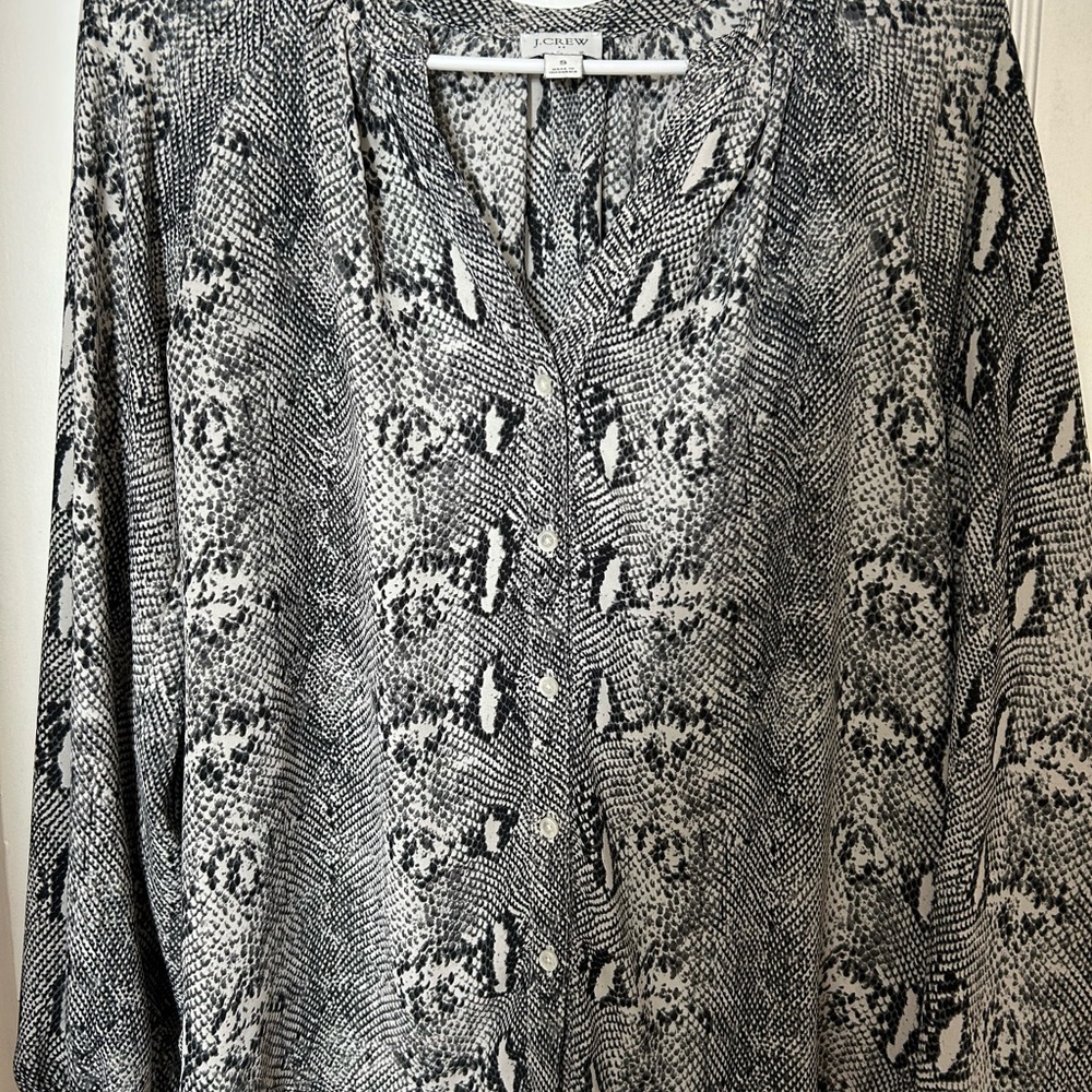 J. Crew Black & White Printed Blouse
